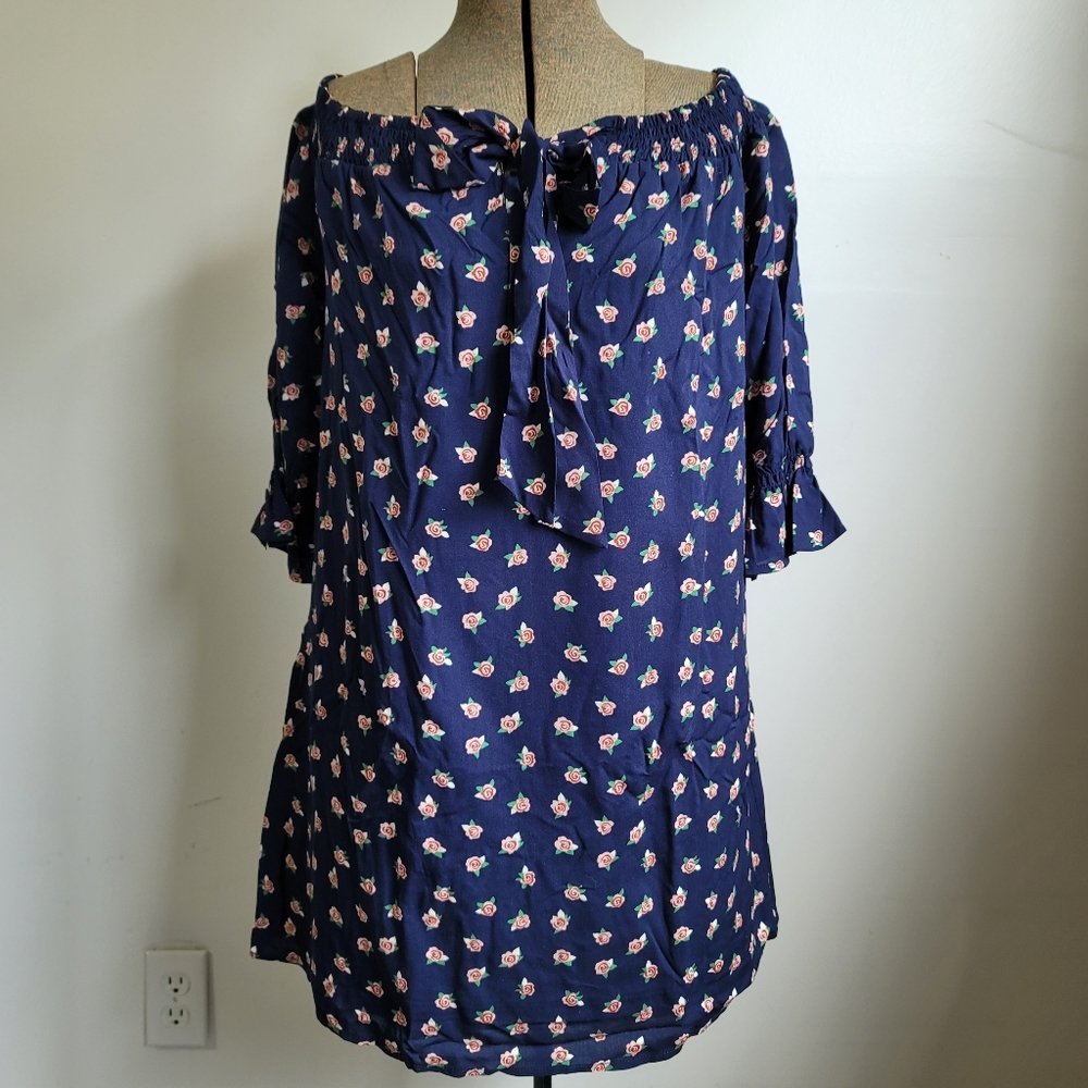 Mistic Prysm Navy Blue Rose Dress Size Medium